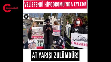 Veliefendi Hipodromu'nda eylem