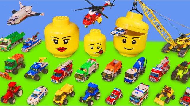 Fire Truck, Tractor, Crane, Train, Garbage Trucks, Cars & Excavator LEGO Toy Vehicles for Kids