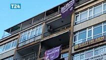 Sol Parti İl Başkanı'na gözaltı gerekçesi yapılmıştı: Bu kez de İstanbul Sözleşmesi pankartını genel merkeze astılar