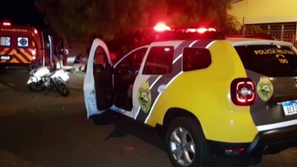 Palio que estaria com as luzes apagadas colide com motocicleta e foge sem prestar socorro, no Bairro Nova Cidade
