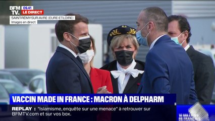 Vaccin "made in France": Emmanuel Macron est arrivé à l'usine Delpharm