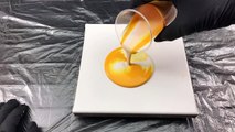 Einfaches Acryl gießen mit 2 Farben Indischgelb und Weiß ohne Silikon