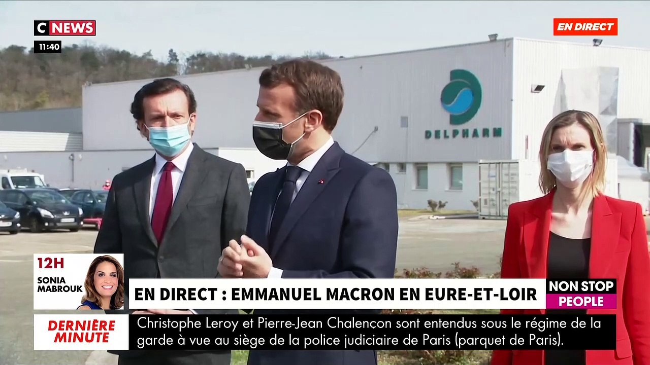 Regardez les déclarations du Président Emmanuel Macron depuis l'usine Delpharm de Saint-Rémy-sur-Avre (Eure-et-Loir) - VIDEO