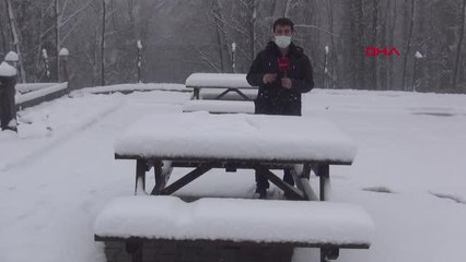 Zonguldak, nisan karı ile bembeyaz