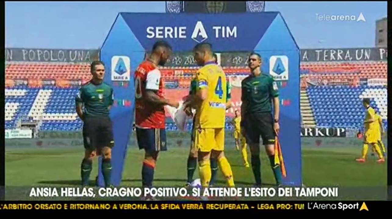 ARENA SPORT: VERONA, CRAGNO POSITIVO, SI ATTENDE L'ESITO DEI TAMPONI