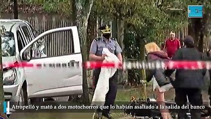 Atropelló y mató a dos motochorros que lo habían asaltado a la salida del banco