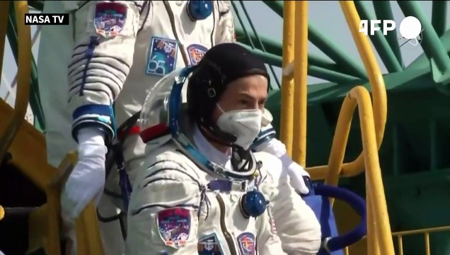 Three-man crew docks at ISS after flight honouring cosmonaut Yuri Gagarin