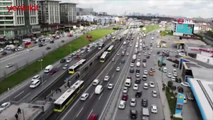 İstanbul’da kısıtlama öncesi trafik yoğunluğu böyle görüntülendi