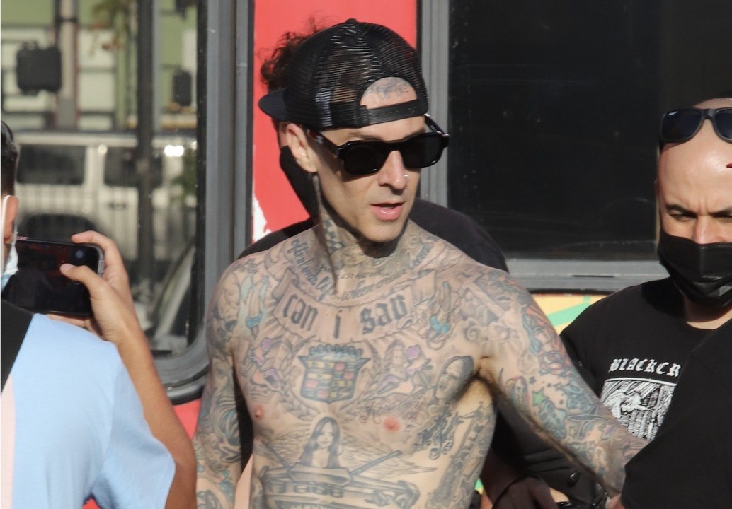 Travis Barker Got Kourtney Kardashian's Name Tattooed on His Chest