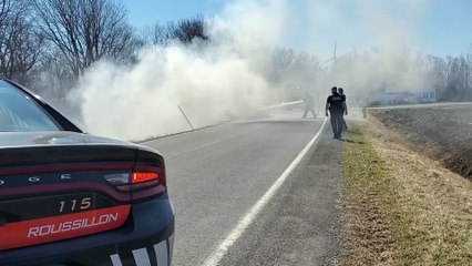 Incendie véhicule Saint-Constant 9 avril