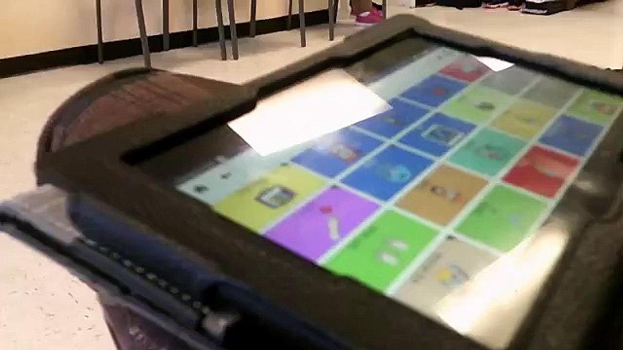 Adult with Autism requesting  sensory & communicating with friends using coughdrop AAC