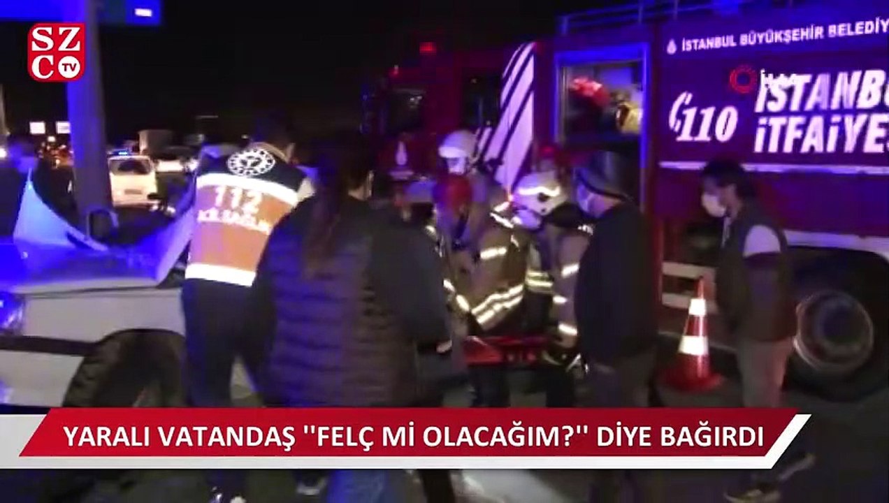 İstanbul’da feci kaza: Direğe ok gibi saplanan araçtan sağ çıktı