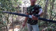 How To Make Amazing Bamboo Bowfishing Covered By Tyre | Bamboo Bowfishing Vs Huge Fish