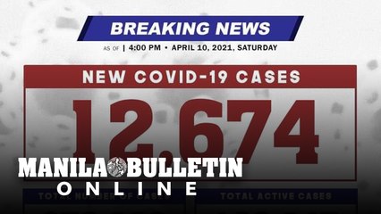 DOH reports 12,674 new cases, bringing the national total to 840,554, as of April 10, 2021