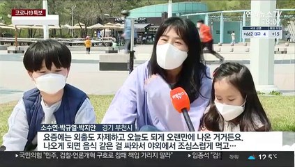 "오랜만에 외출" 북적인 공원…거리두기 아슬