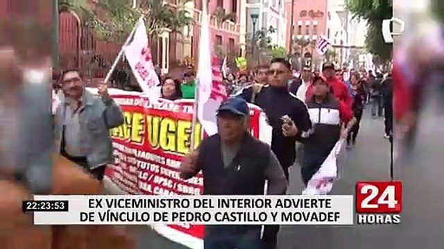 Ex ministro del Interior Rubén Vargas advierte vínculo entre Pedro Castillo y Movadef