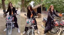 गांव की सड़कों पर चुनाव प्रचार करते हुए एक्ट्रेस Diksha Singh बाइक चलाती आई नजर, देखें वीडियो