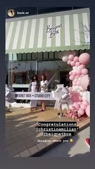Christina Milian inaugure son shop Beignet Box le 9 avril 2021.