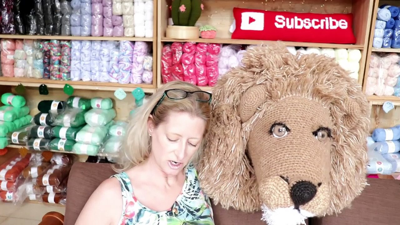 Crochet Lion Head -  Animal Heads: Trophy Heads To Crochet, By Vanessa Mooncie | The Secret Yarnery