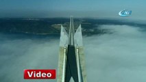 Sis altındaki Yavuz Sultan Selim Köprüsü havadan drone ile görüntülendi