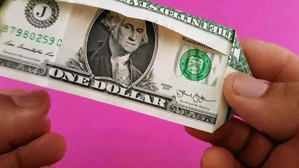 Dollar Bill Origami Heart With Quarter.  "Tutorial"