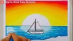 Drawing Easy Sunset Scenery For Beginners | How To Draw Beautiful Sunset Scenery With Oil Pastels