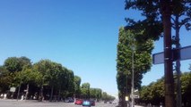 HD TOUR PARIS CHAMPS ELYSEES STREET DURING DEMONSTRATIONS VENDOME TO ARC DE TRIOMPHE