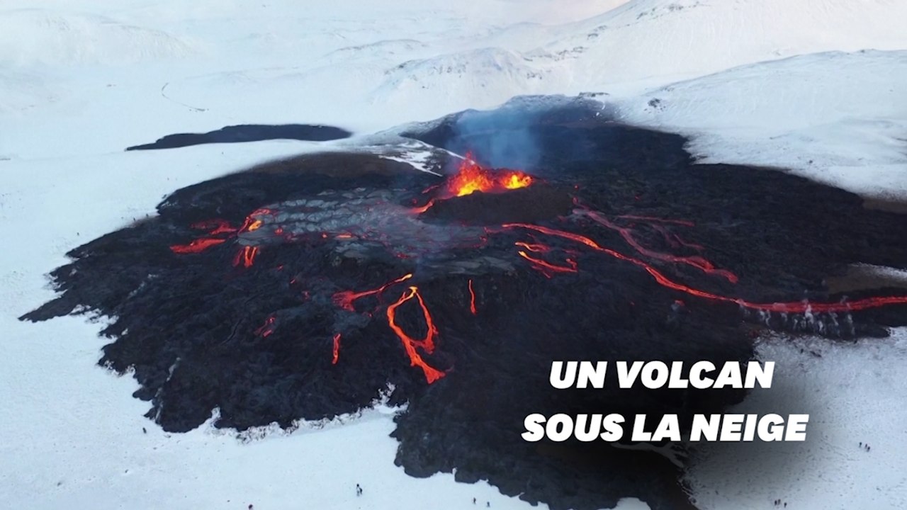 En Islande, les sublimes images du volcan Fagradalsfjall sous la neige