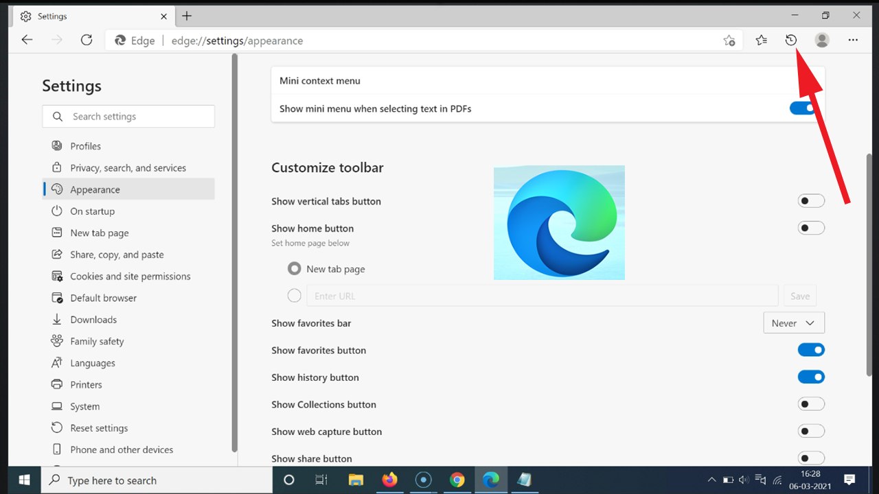 How to Add or Remove History Button on Toolbar in Edge Browser on Windows 10?