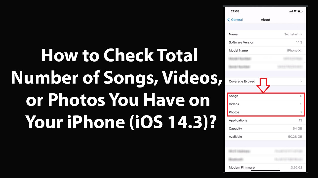 How to Check Total Number of Songs, Videos, or Photos You Have on Your iPhone (iOS 14.3)?