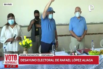 Rafael López Aliaga: candidato inicia su jornada con tradicional desayuno electoral