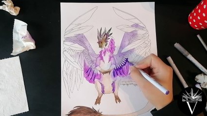 #056 - Feathered Fluff #Dragon - Speedpaint by PandiiVan