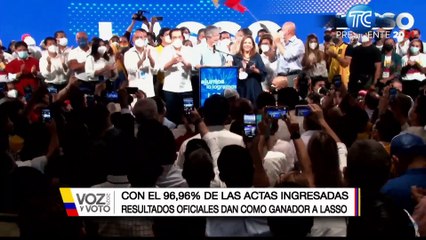 Guillermo Lasso da sus primeras palabras como presidente electo de Ecuador