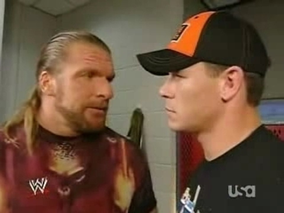 Triple H & Cena Backstage - 2/25/08