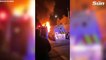 Car on fire in Belfast during another night of violence in Northern Ireland