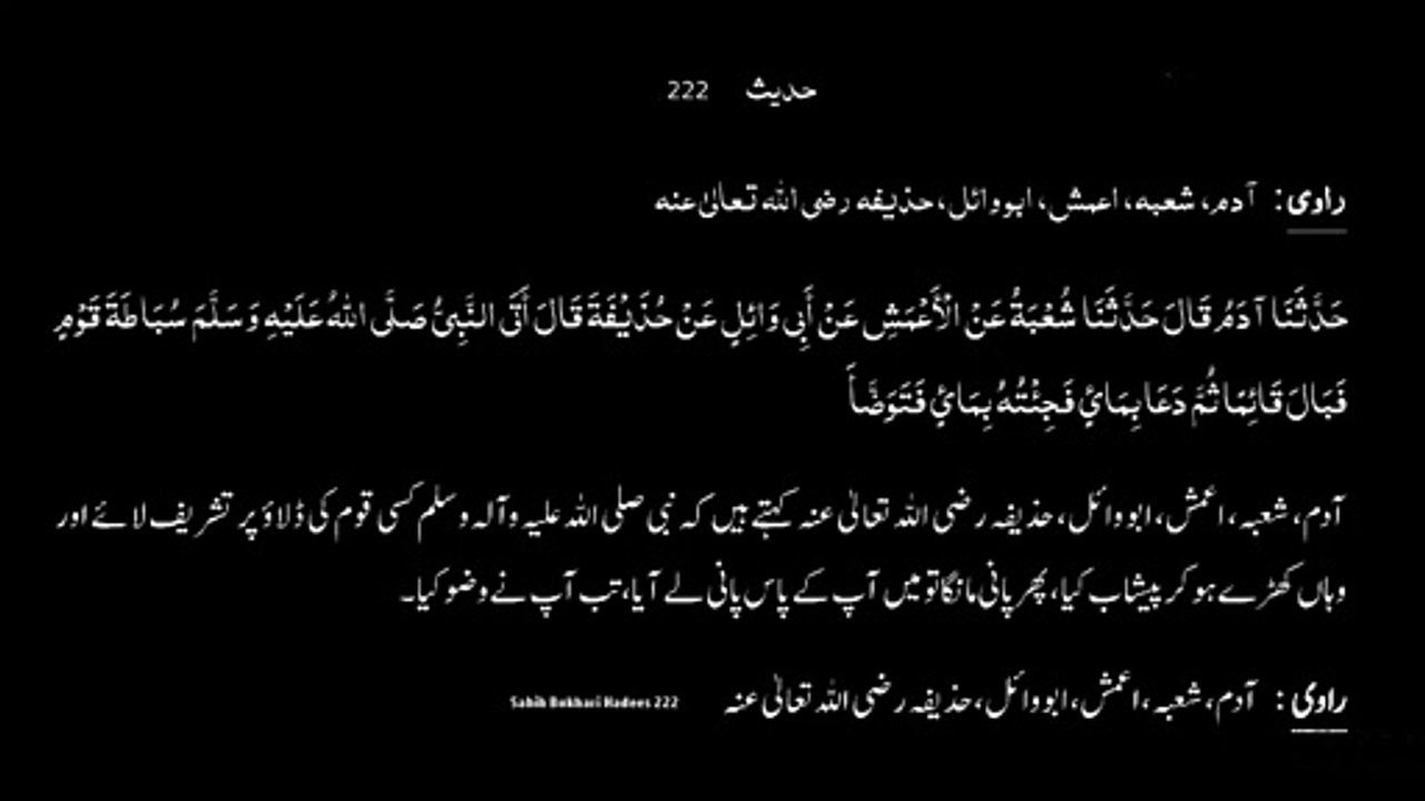 Watch *Hadith 222 Sahih Bukhari*