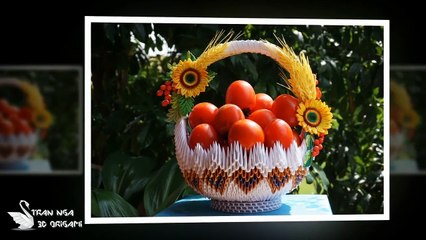 How To Make 3D Origami Flower Basket | Cómo Hacer La Cesta De Flores De Origami En 3D