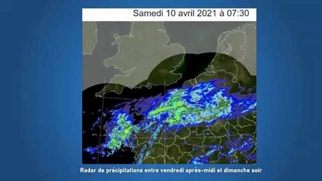 Radar précipitations du 9 au 11 avril 2021