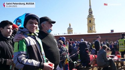 شاهد: روسيا تطلق عشرات المجسمات لصواريخ فضائية احتفاءً بذكرى رحلة يوري غاغارين