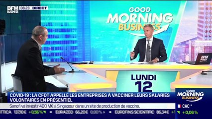 Laurent Berger (CFDT) : La CFDT appelle à la vaccination des salariés volontaires en présentiel - 12/04