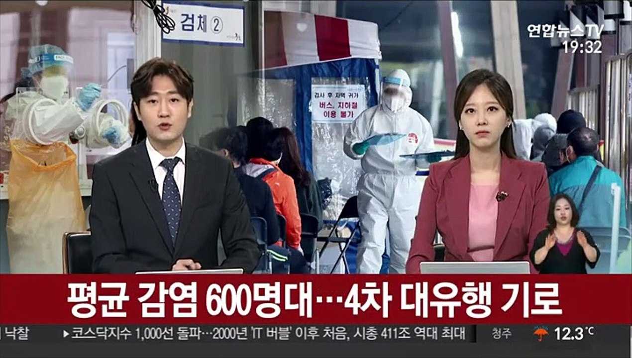 주간 일평균 감염 600명대…4차 대유행 기로