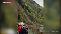Zonguldak-Düzce yolunda heyelan