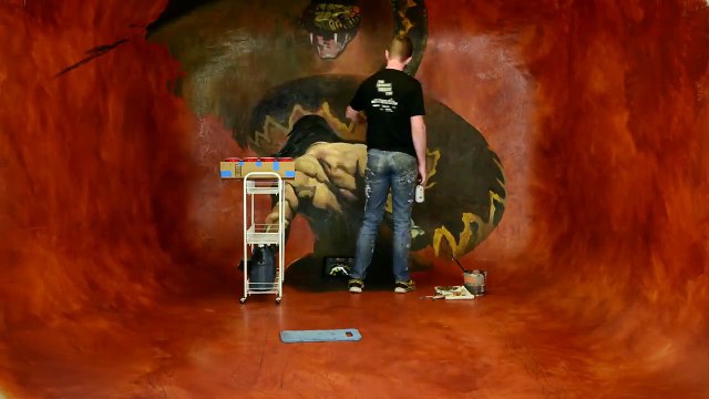Des murs avec une peinture en 3D réaliste
