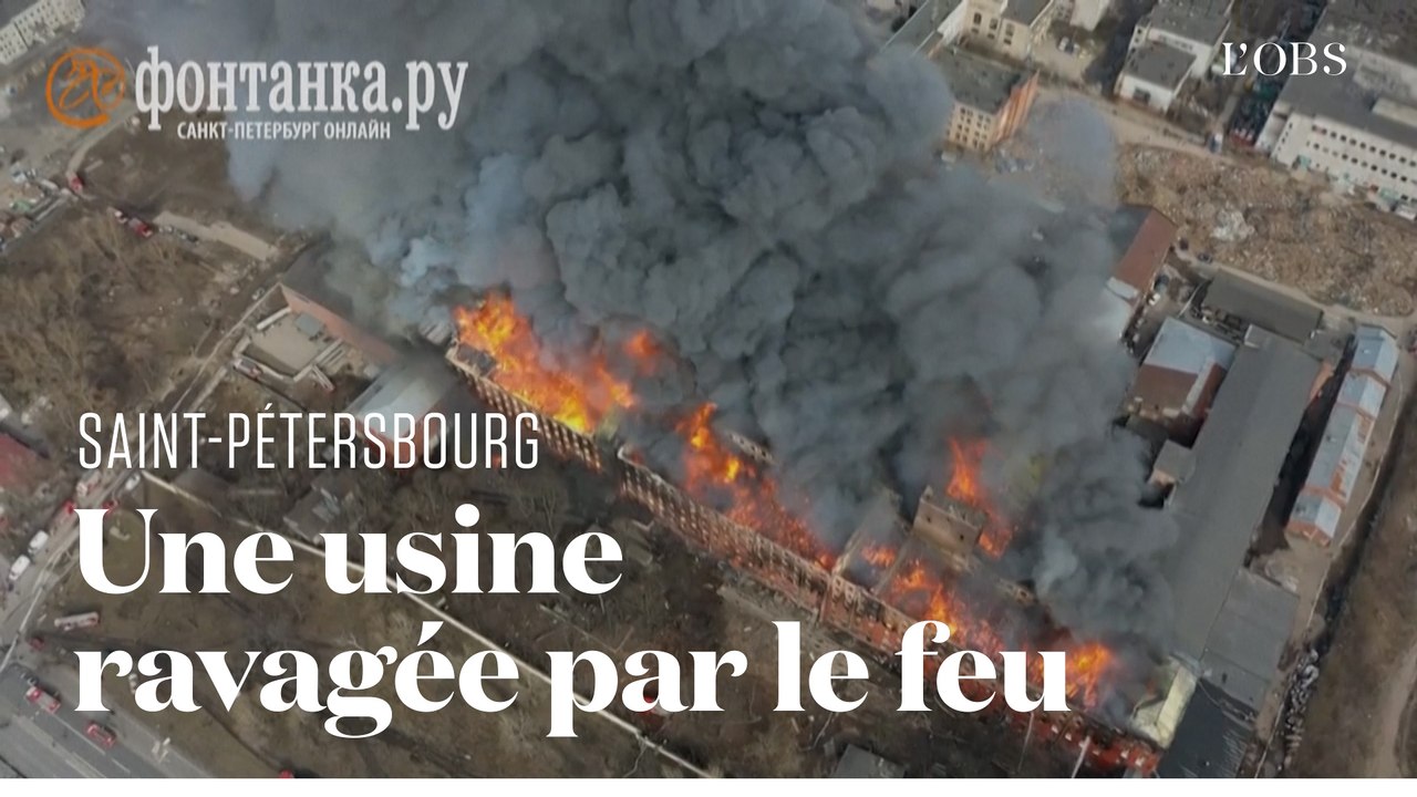 A Saint-Pétersbourg, le feu ravage une usine historique