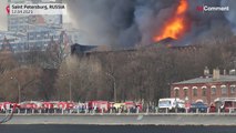 Massive fire in historic Saint Petersburg factory