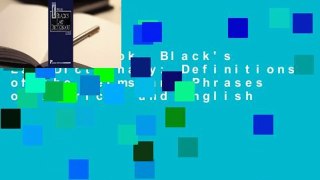 Full E-book  Black's Law Dictionary: Definitions of the Terms and Phrases of American and English