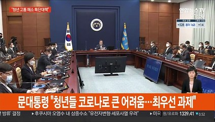 [녹취구성] 문대통령 "청년들 코로나로 큰 어려움…최우선 과제"