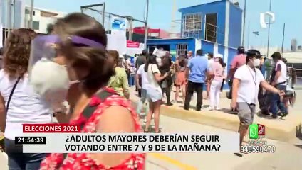Segunda vuelta: ¿adultos mayores deberían votar en el mismo horario?