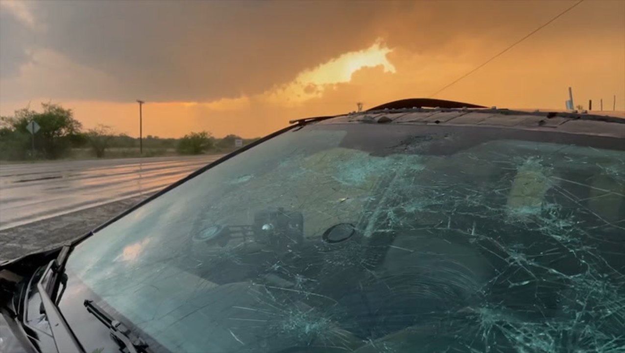 'Gorilla' hail smashes windshield
