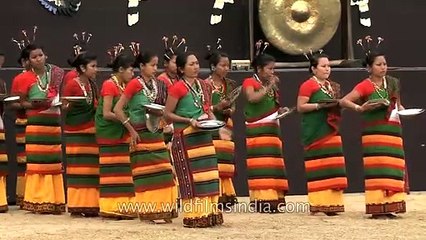 Dimasa-Kachari women perform plate dance